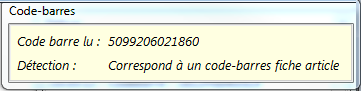 Résultat saisie code-barres dans la gmao